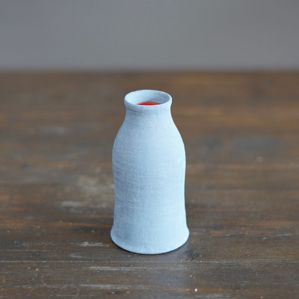 Silver Grey / Red Mini Bottle Vase #JT416C