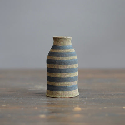 Brown Stripes / Orange Mini Bottle Vase #JT416D