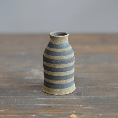 Brown Stripes / Orange Mini Bottle Vase #JT416D