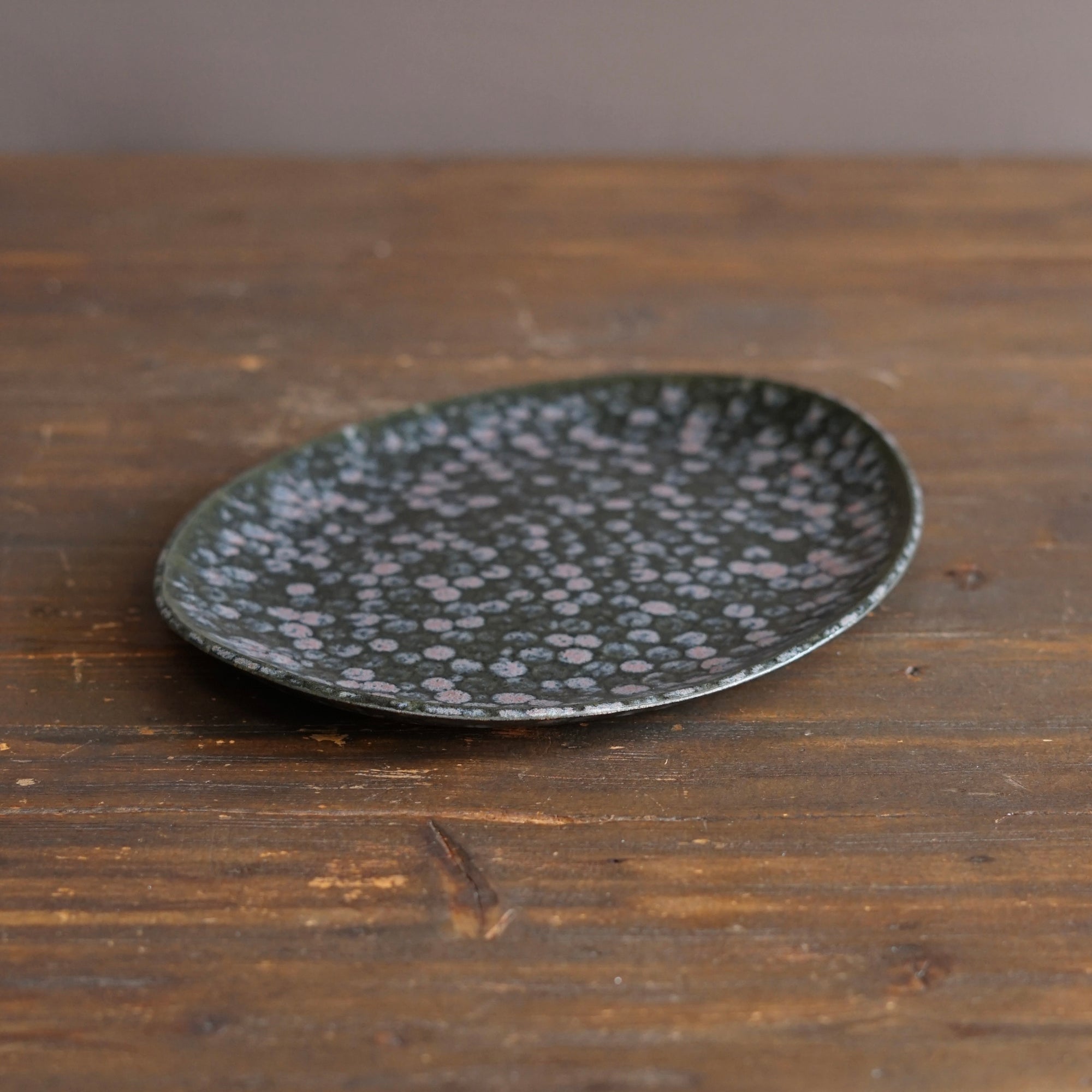 Purple Dots Oval Plate #LK929F