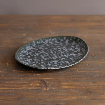 Purple Dots Oval Plate #LK929F