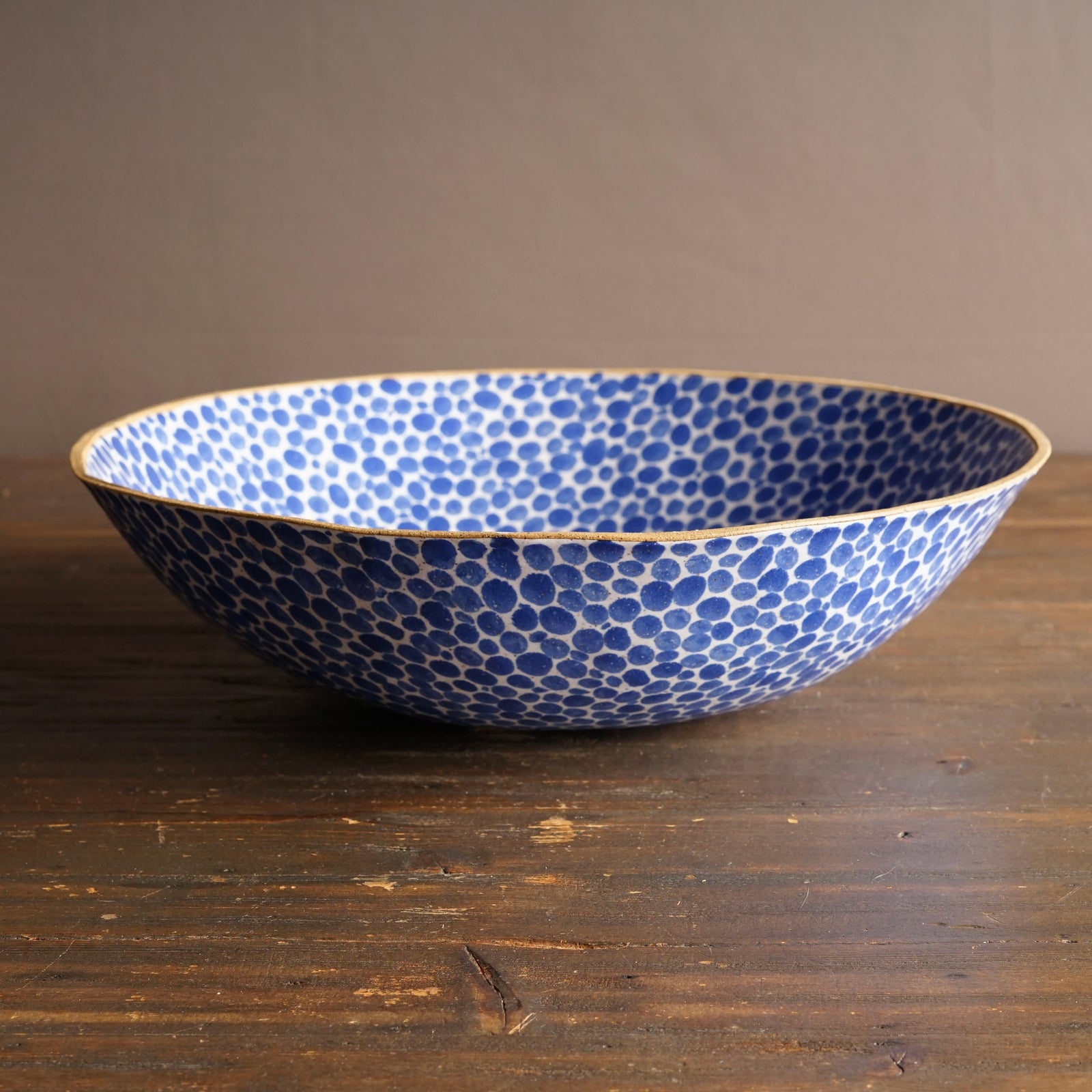 Blue Dots Large Serving Bowl #LK932