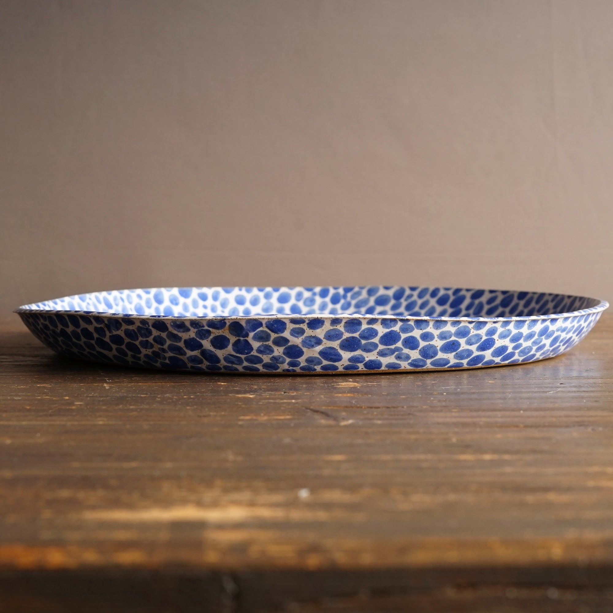 Blue Dots Large Serving Plate #LK925C