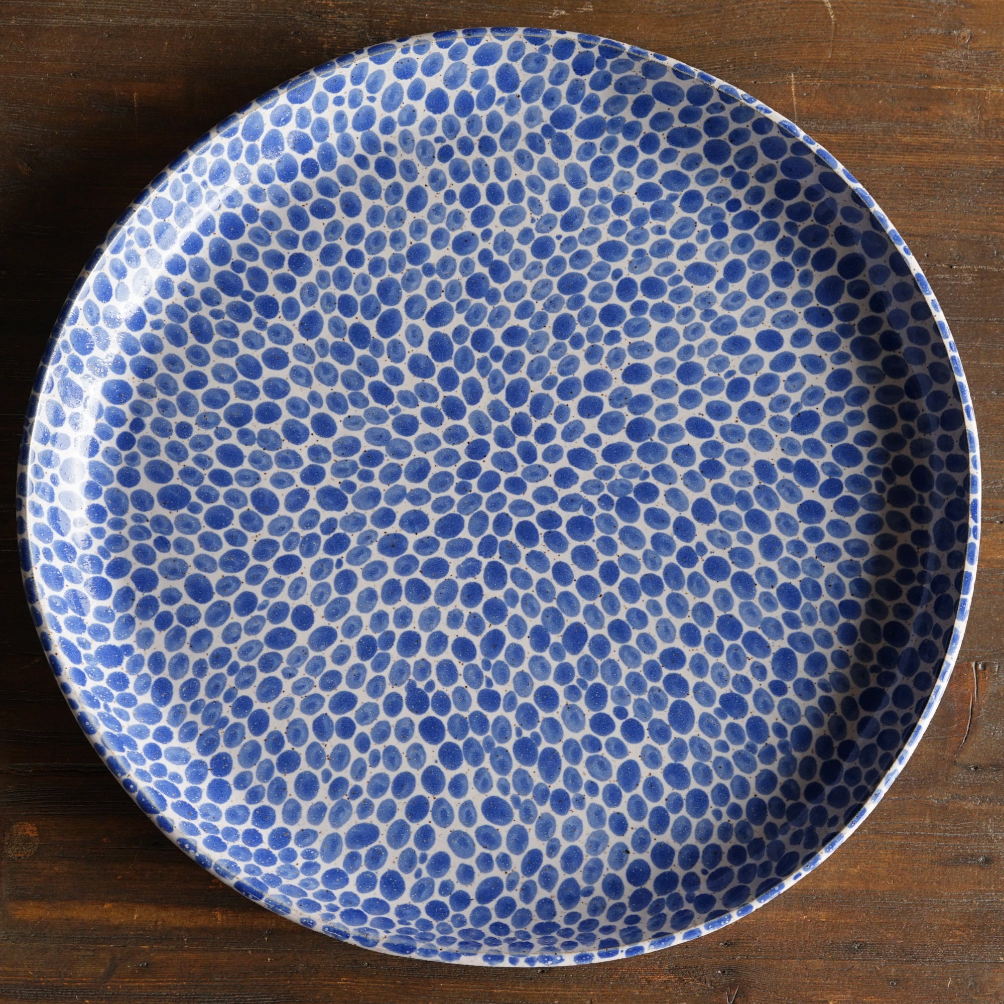 Blue Dots Large Serving Plate #LK925C