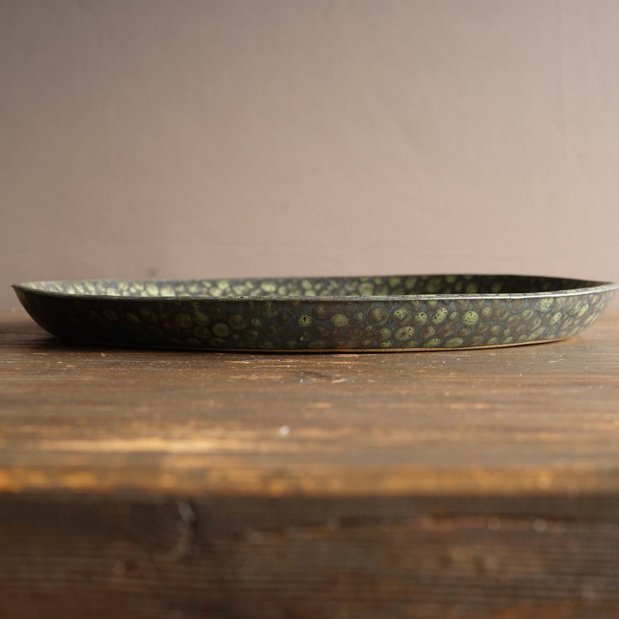 Green Dots Large Serving Plate #LK925B
