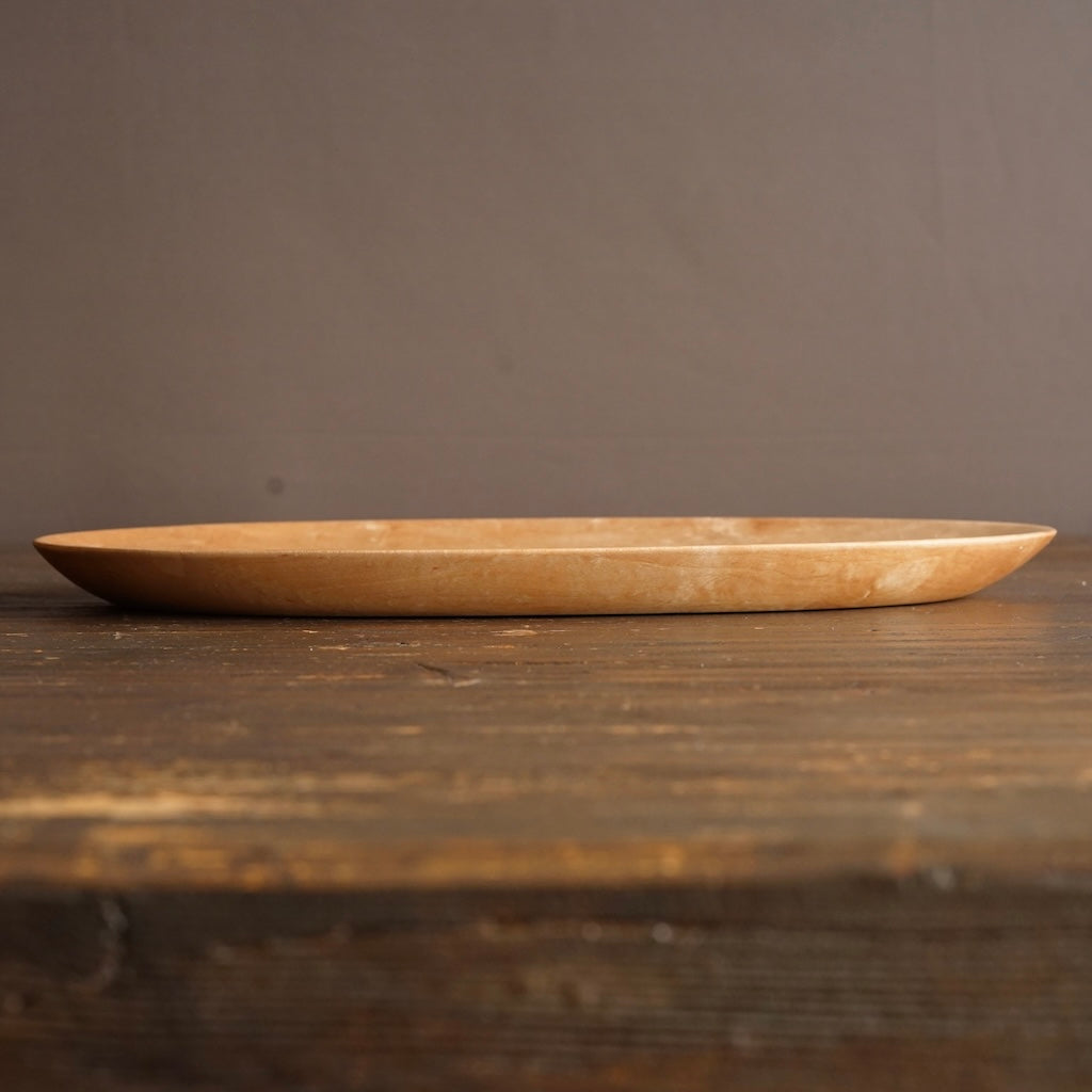 Hand Carved Oval Maple Plate #YT8