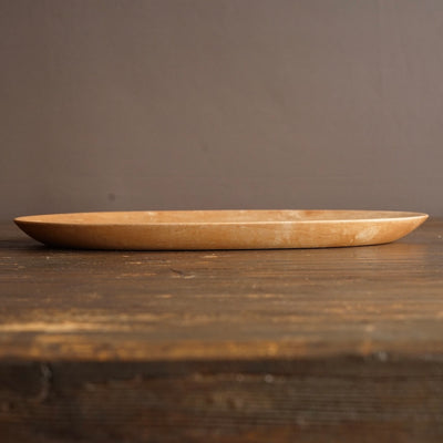 Hand Carved Oval Maple Plate #YT8