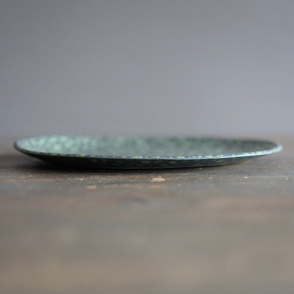 Green Dots Dinner Plate #LK874