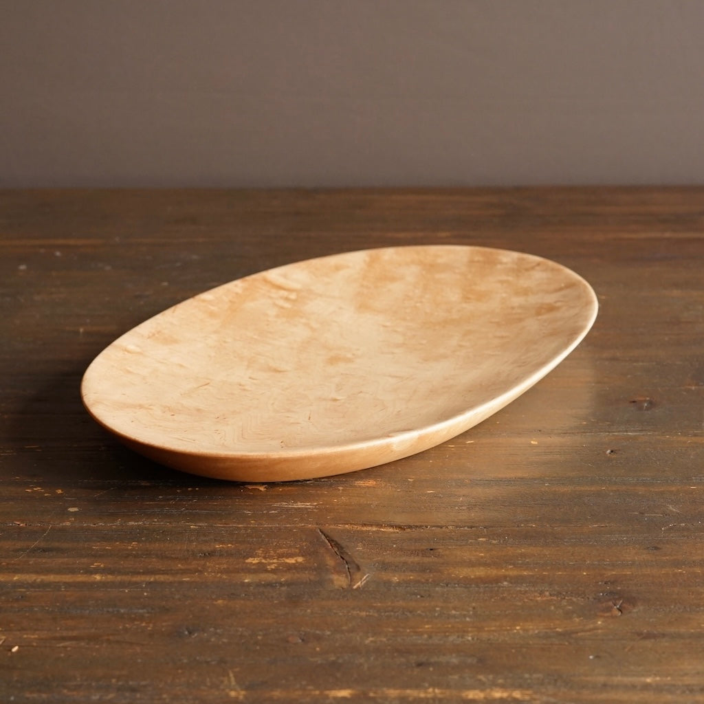 Hand Carved Oval Maple Plate #YT8