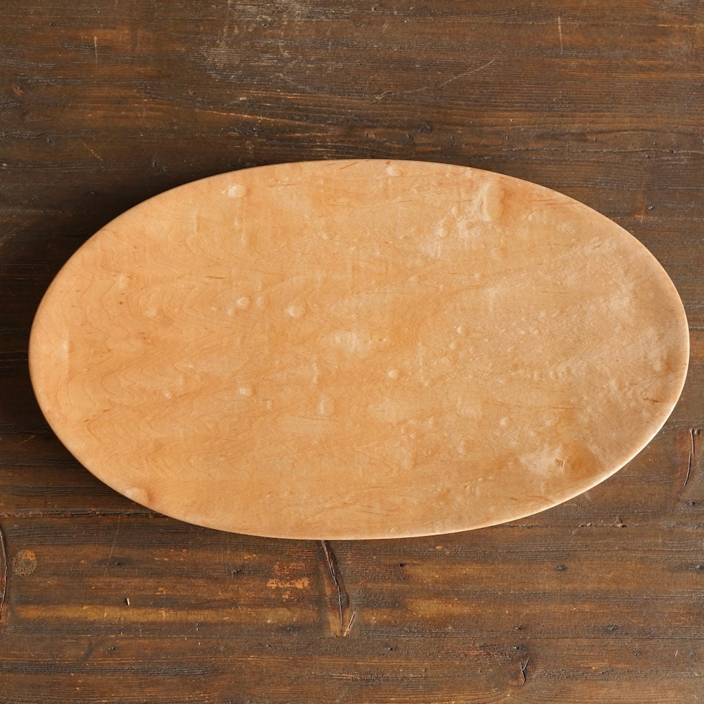 Hand Carved Oval Maple Plate #YT8