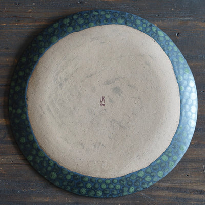 Green Dots Dinner Plate #LK874