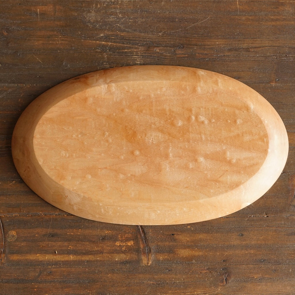 Hand Carved Oval Maple Plate #YT8