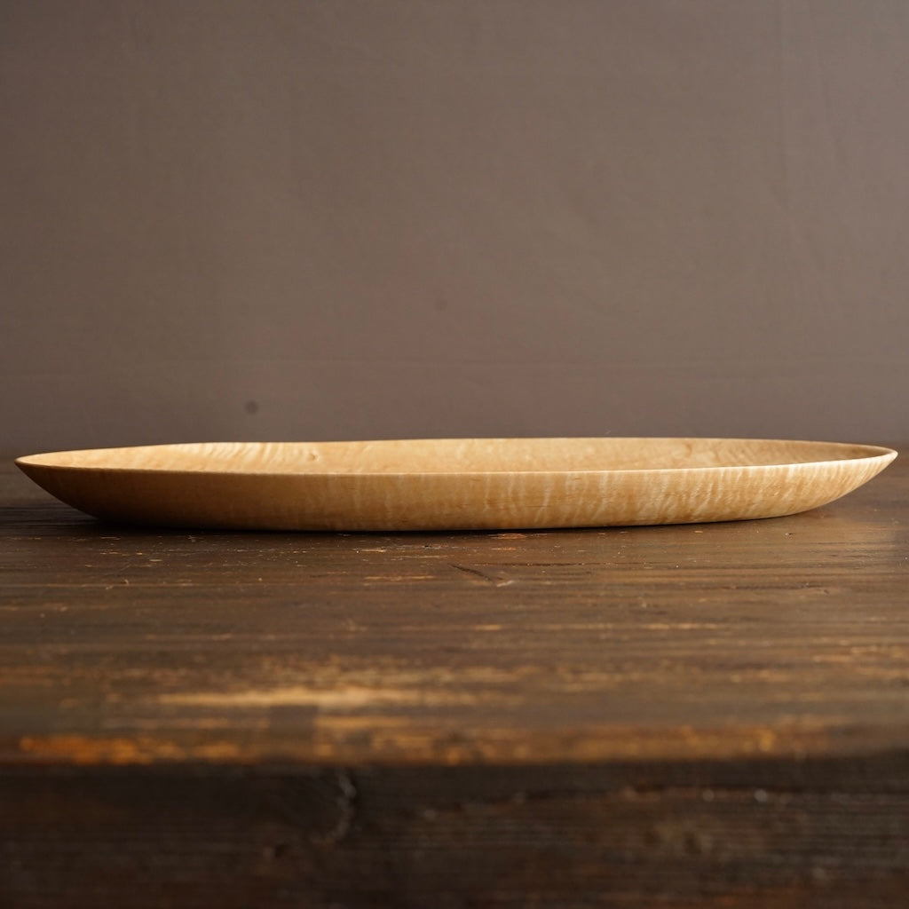 Hand Carved Oval Maple Plate #YT5