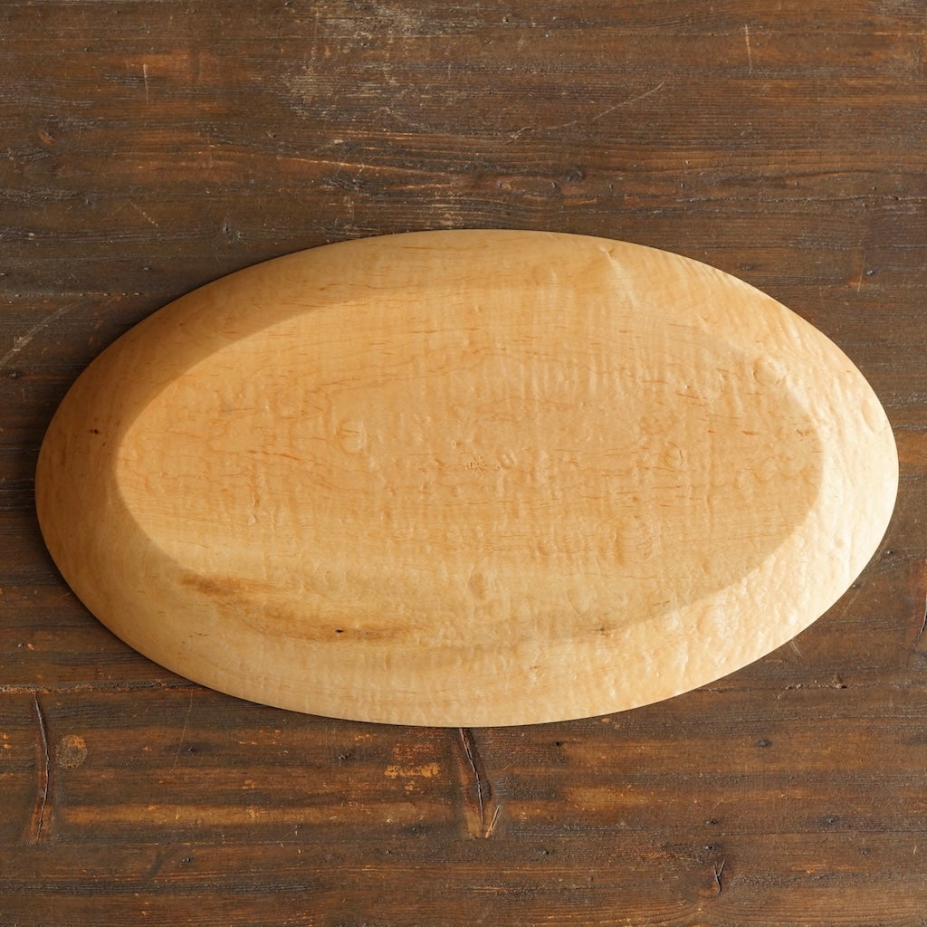 Hand Carved Oval Maple Plate #YT5