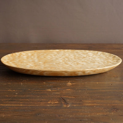 Hand Carved Oval Ash Wood Plate #YT2