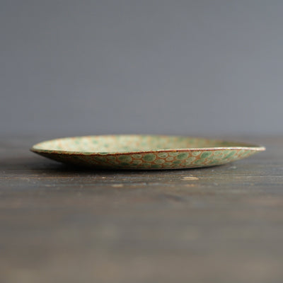 Green / Brown Dots Medium Plate #LK878C