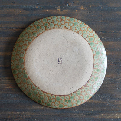 Green / Brown Dots Medium Plate #LK878C
