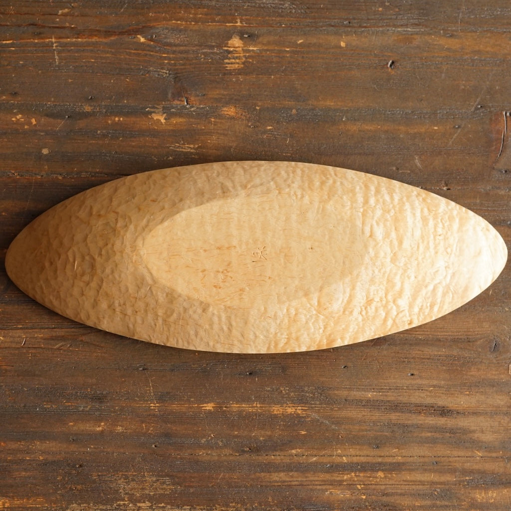 Hand Carved Oval Maple Plate #YT6