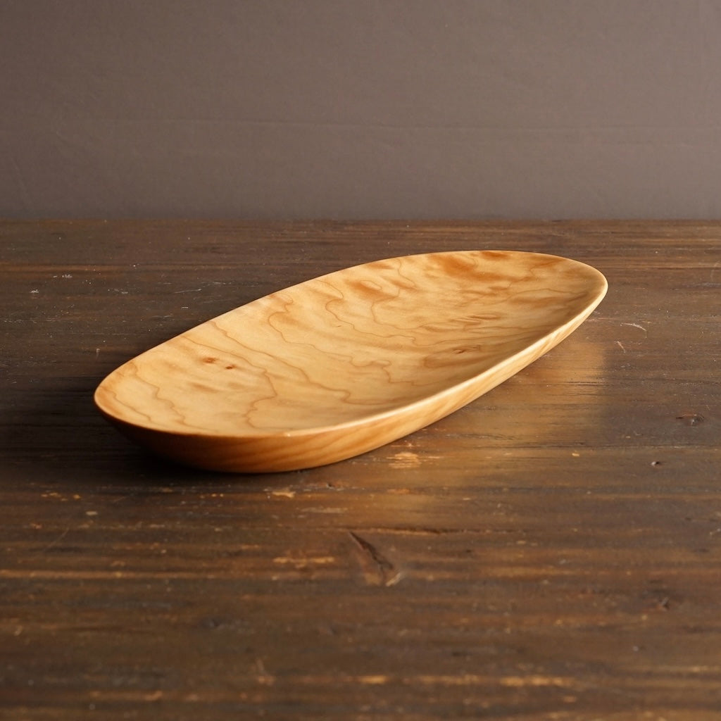 Hand Carved Oval Maple Plate  #YT7