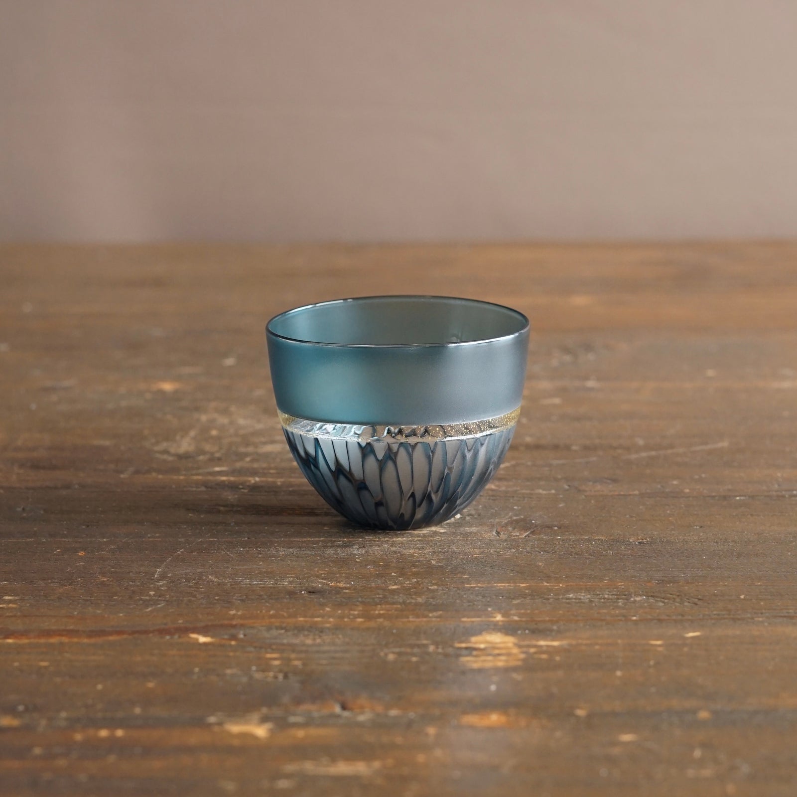 Mutli Faceted Teal GUINOMI Sake Cup #NS42