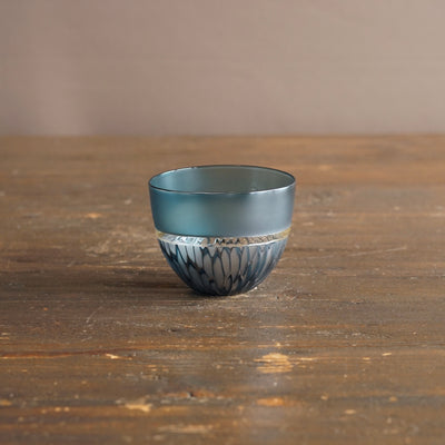 Mutlifaceted Teal GUINOMI Sake Cup #NS42
