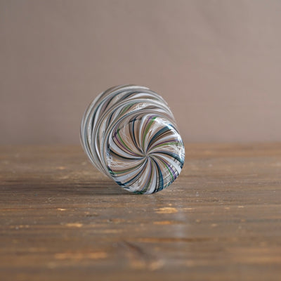 Aqua Swirl Lace Glass Tumbler #NS47