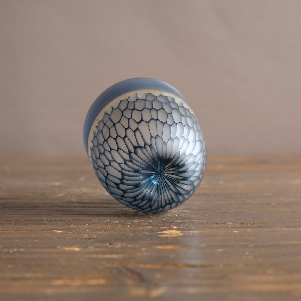 Multifaceted Blue Glass Tumbler #NS50