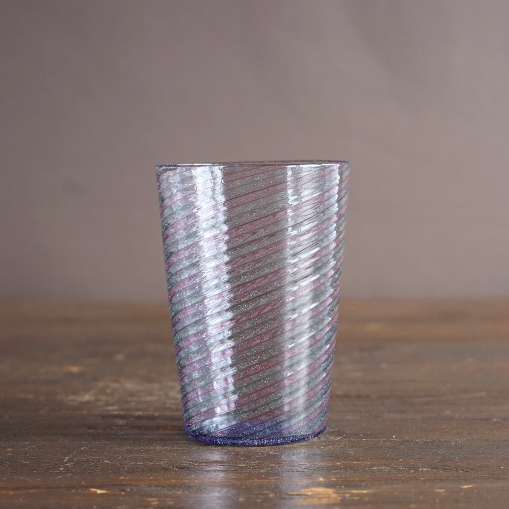 Blue Twisted Lace Glass Tumbler #NS49