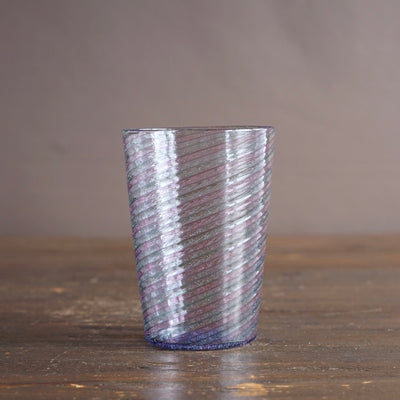 Blue Twisted Lace Glass Tumbler #NS49