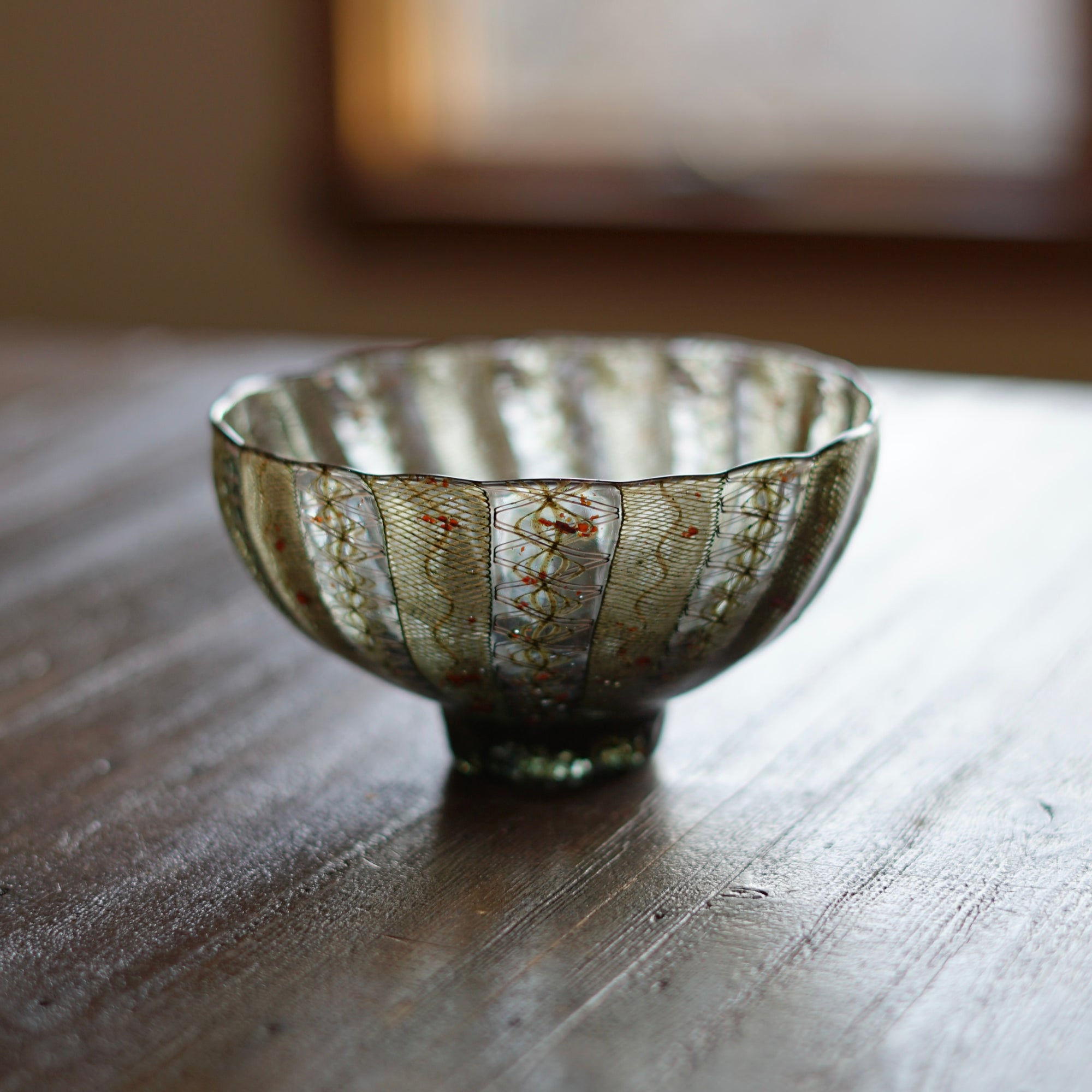 "Copper Leaf Godzilla" Tea Ceremony Bowl #U1
