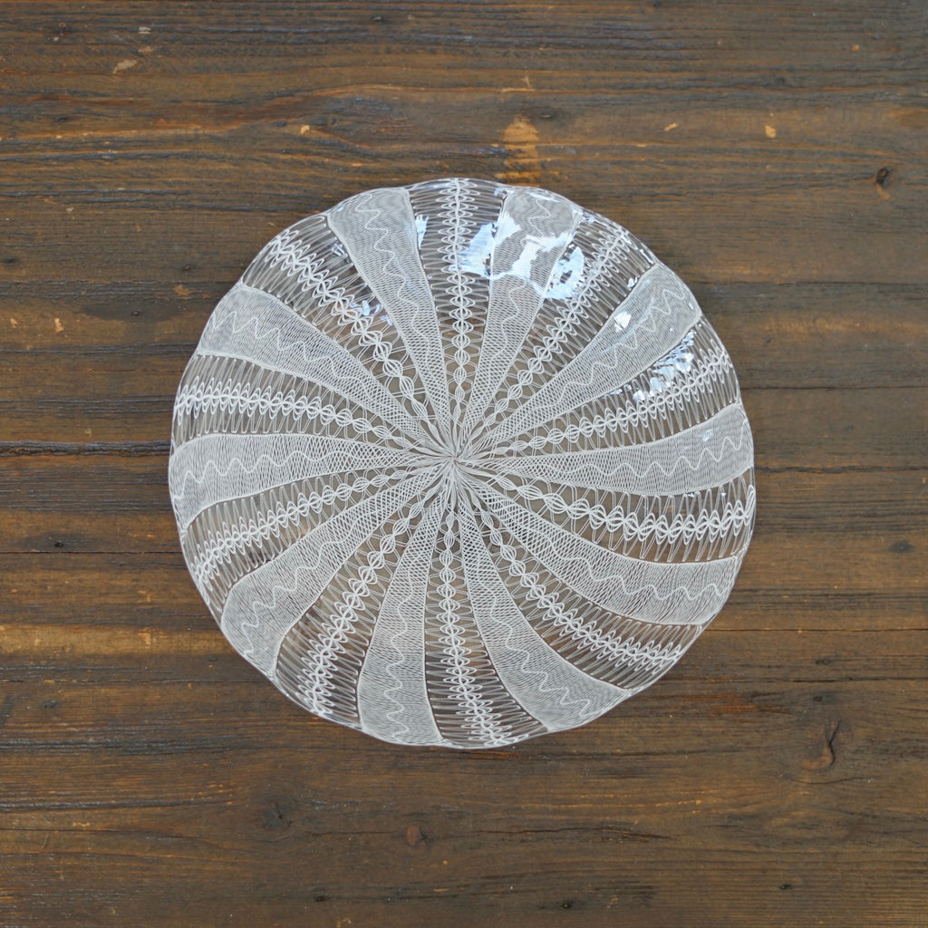 White Lace Glass Plate #U8B