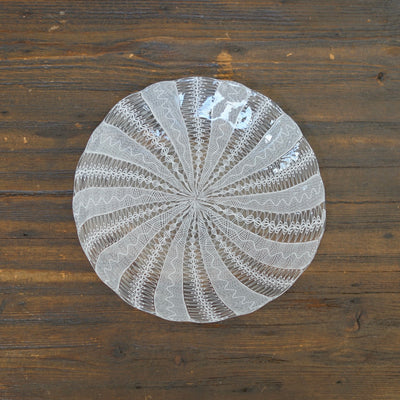 White Lace Glass Plate #U8B