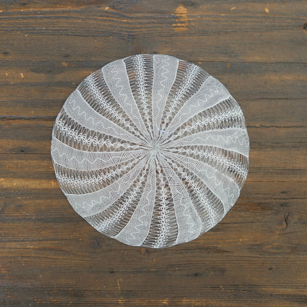 White Lace Glass Plate #U8B