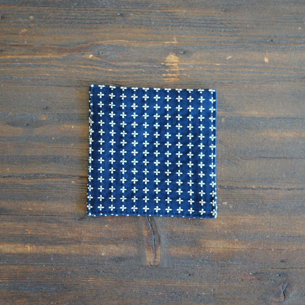 JUJISASHIKO Navy Cotton Coaster