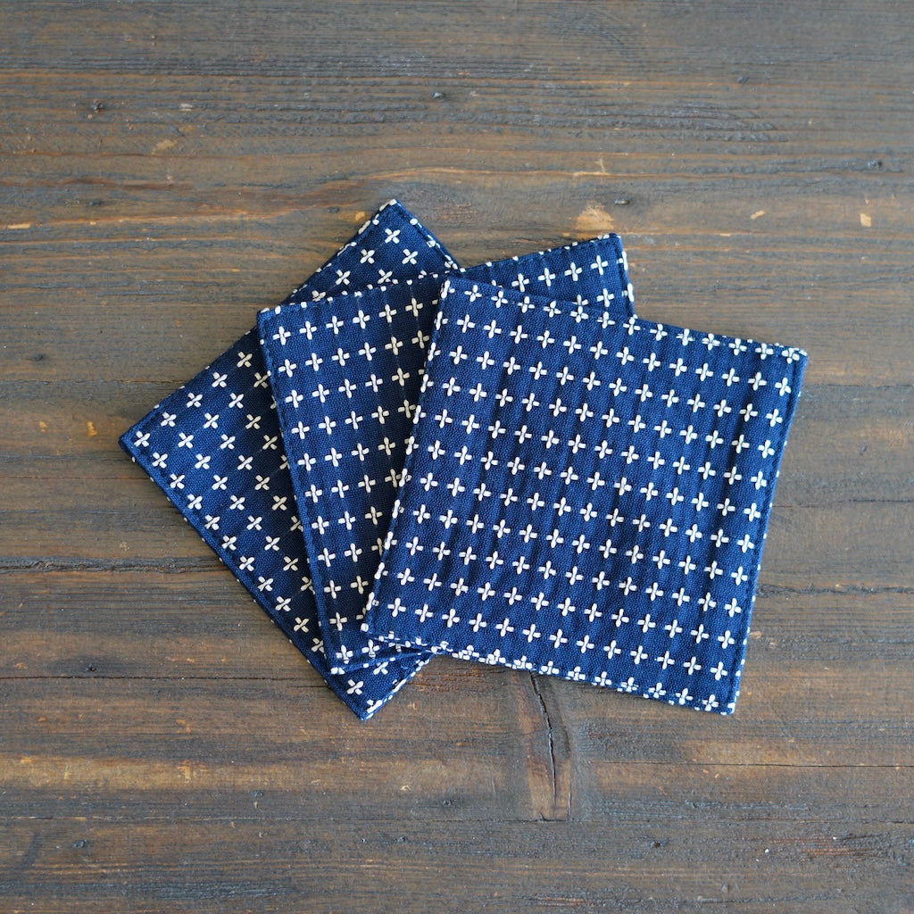 JUJISASHIKO Navy Cotton Coaster