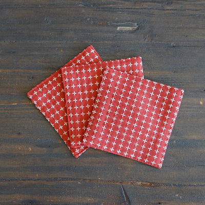 JUJISASHIKO Red Cotton Coaster