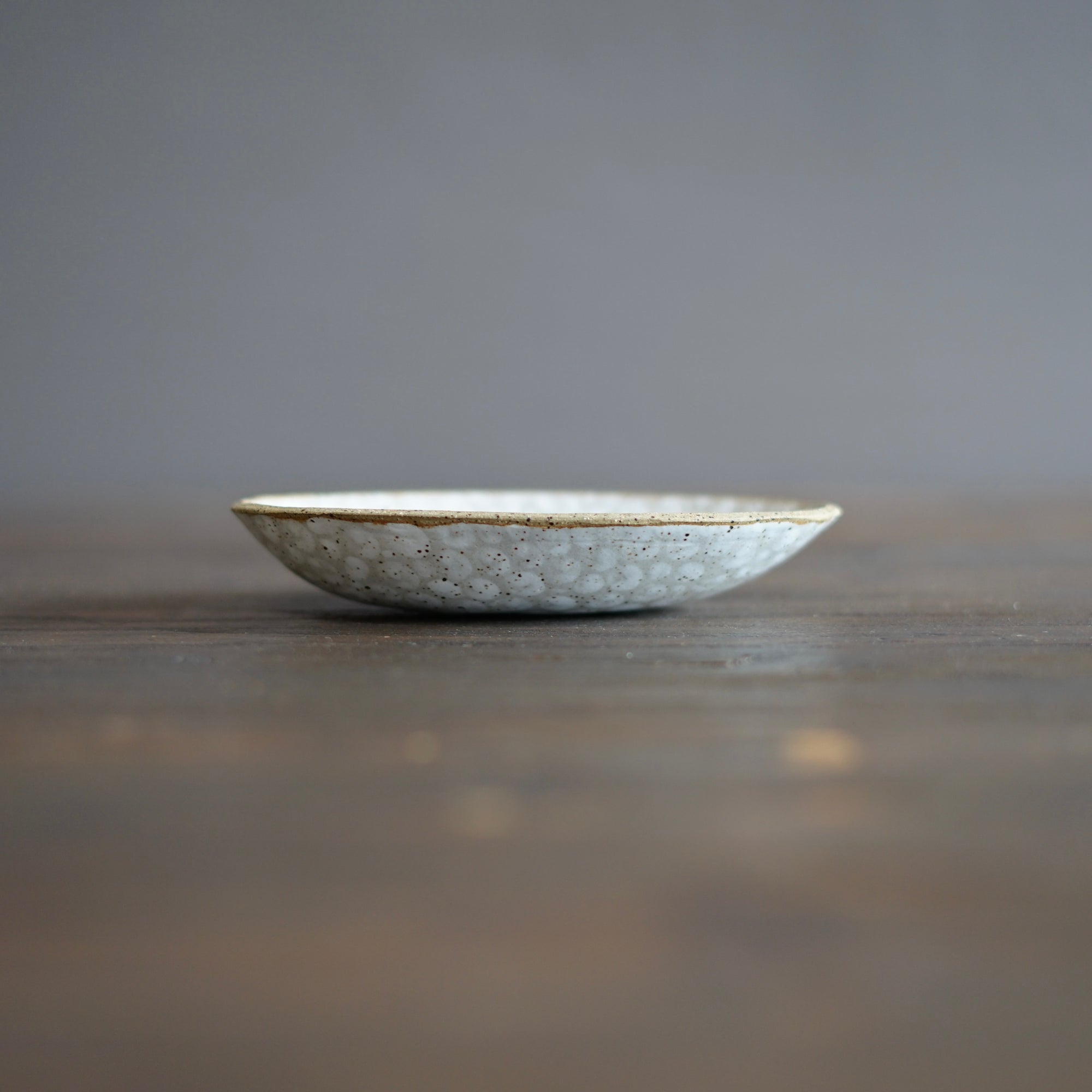 White Dots Small Oval Plate #LK830A