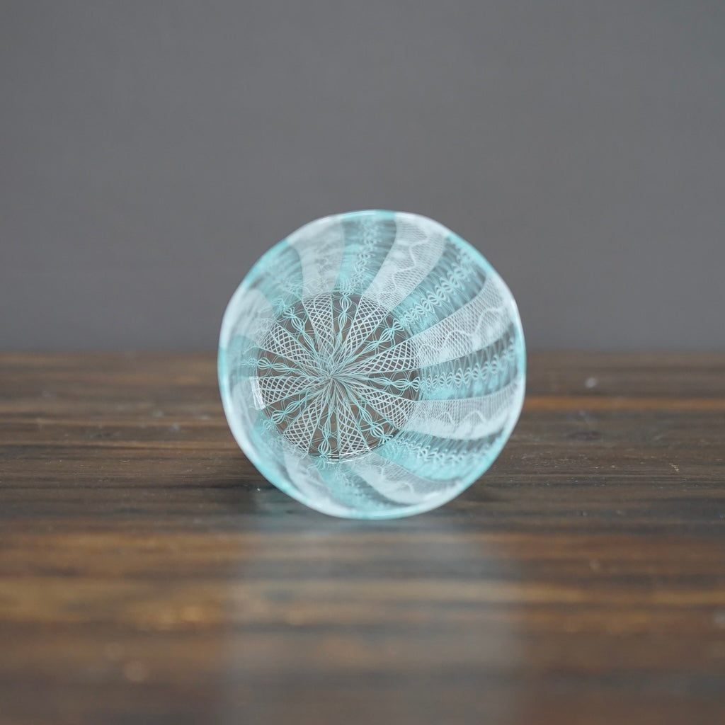 Turquoise Lace Glass Tumbler #U1D