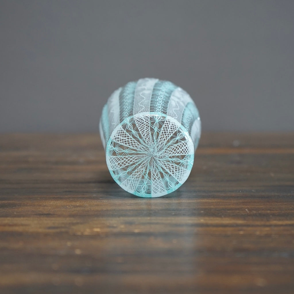 Turquoise Lace Glass Tumbler #U1D