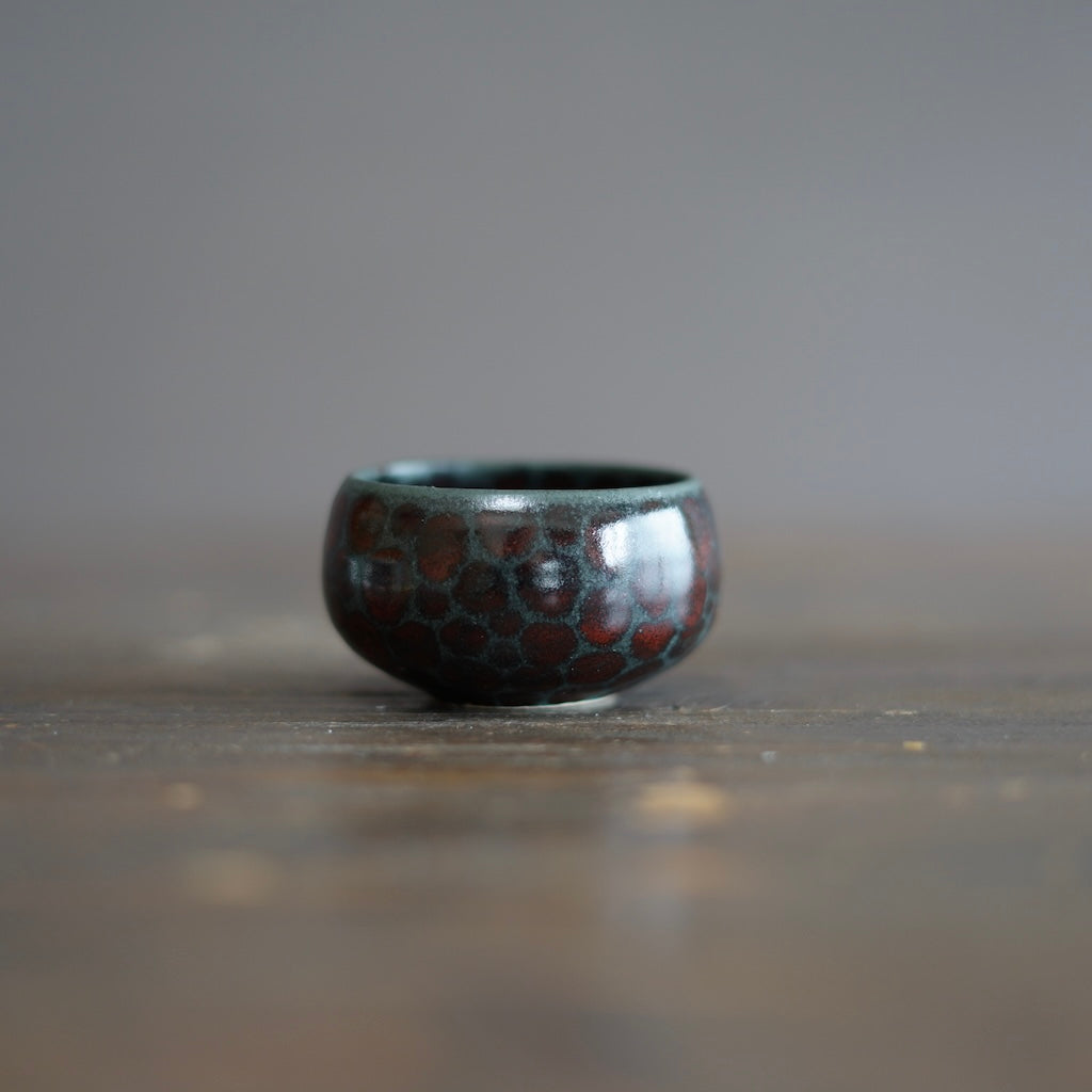 Black and Red Dots GUINOMI Sake Cup #LK880A
