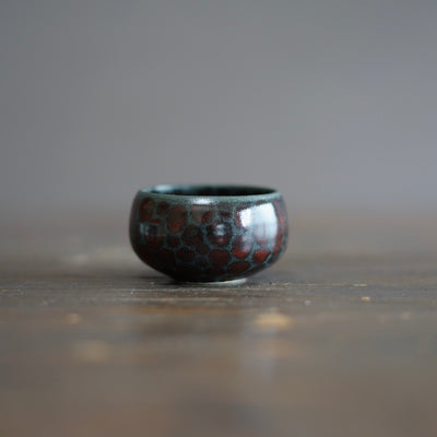 Black and Red Dots GUINOMI Sake Cup #LK880A