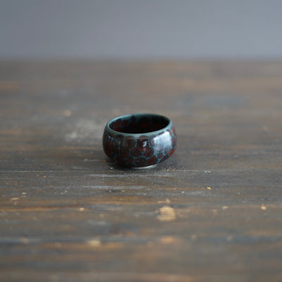Black and Red Dots GUINOMI Sake Cup #LK880A