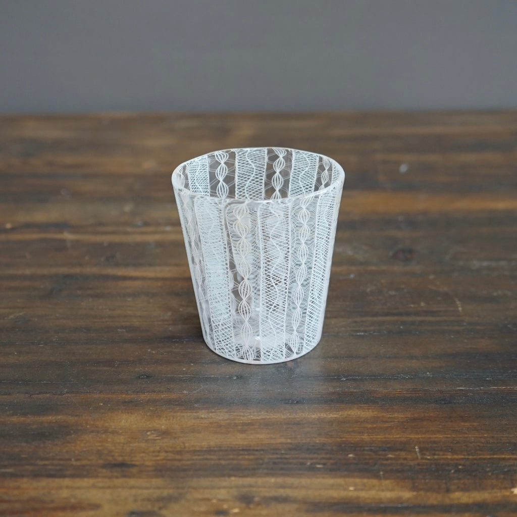 White Lace Glass Tumbler #U1G