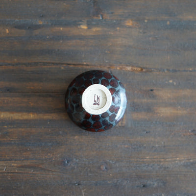 Black and Red Dots GUINOMI Sake Cup #LK880A