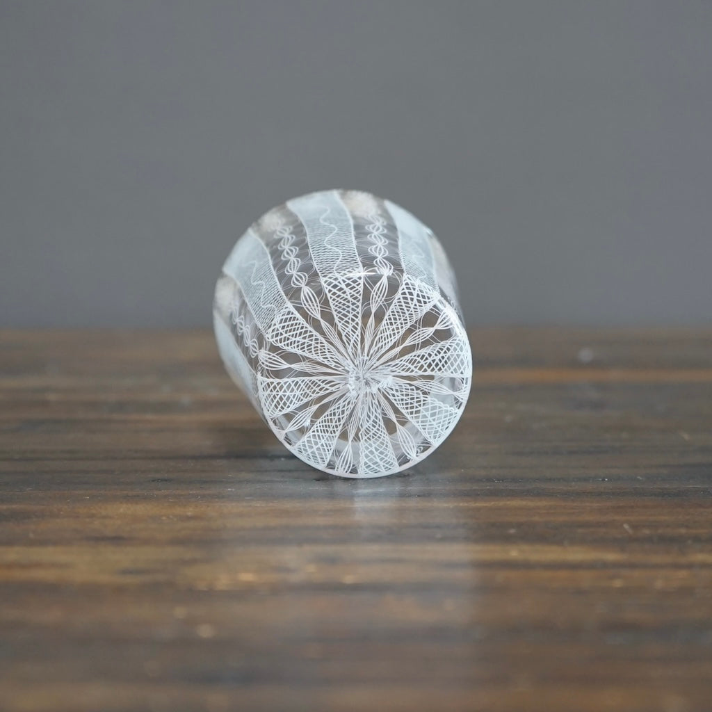 White Lace Glass Tumbler #U1G