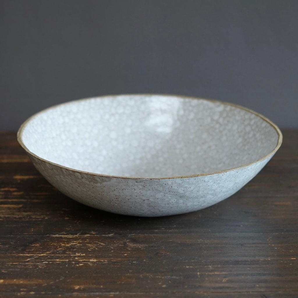 White Dots Large Serving Bowl #LK826C