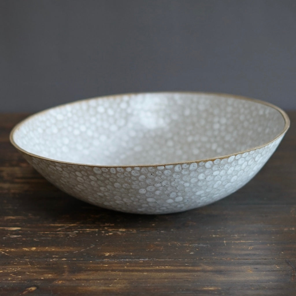 White Dots Large Serving Bowl #LK826D