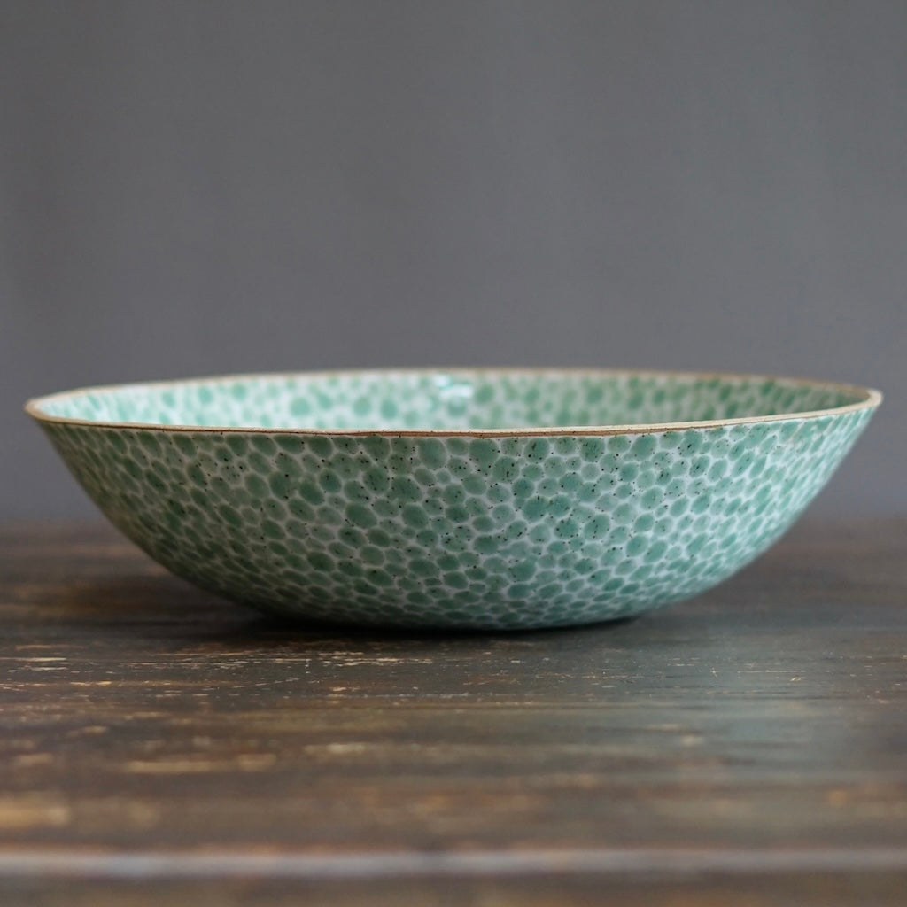 Green Dots Large Serving Bowls #LK826E