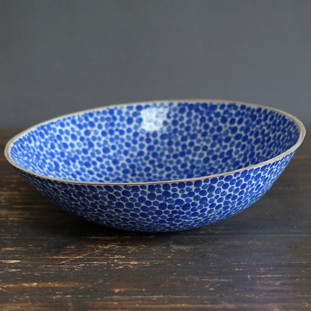 Blue Dots Large Serving Bowl #LK826A