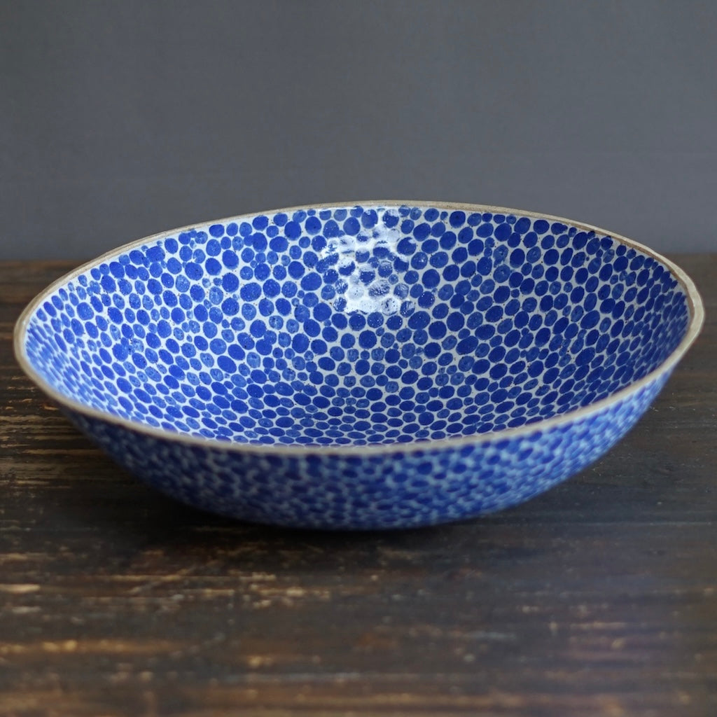 Blue Dots Large Serving Bowl #LK826A